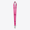 Pink Scrum Queen Athletics lanyard on white background